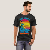 Tel Aviv Israel Retro Throwback Surf & Beach Souve T-shirt (Voorkant volledig)