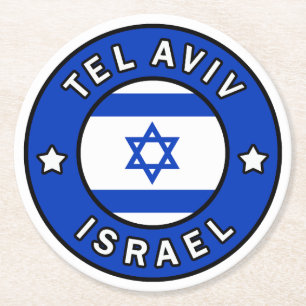 Tel Aviv Israel Ronde Kartonnen Onderzetter