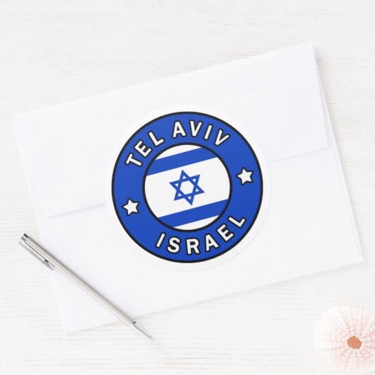 Tel Aviv Israel Ronde Sticker (Envelop)