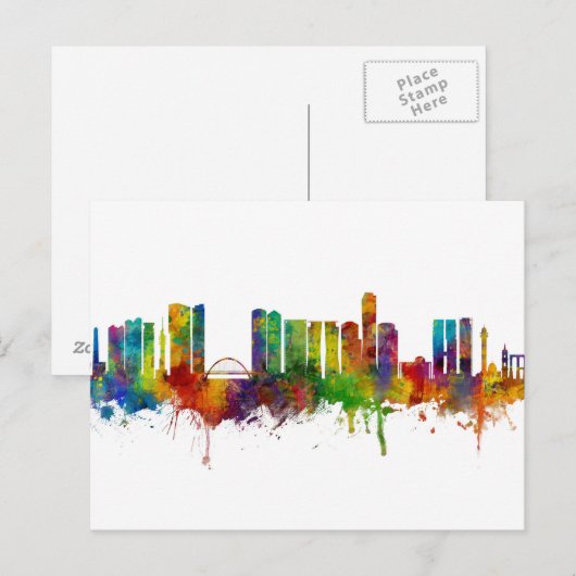 Tel Aviv Israel Skyline Briefkaart (Voorkant / Achterkant)