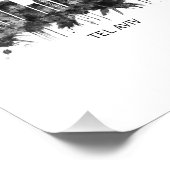 Tel Aviv Israel Skyline BW Foto Afdruk (Hoek)