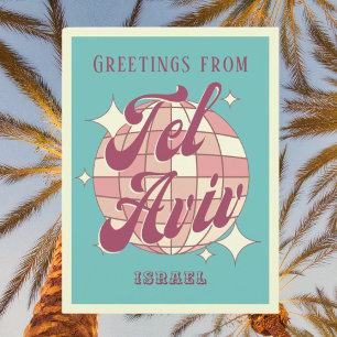 Tel Aviv Israel vakantie retro Briefkaart