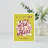 Tel Aviv Israel vakantie retro groen Briefkaart (Staand voorkant)