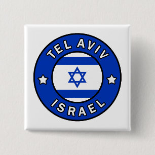 Tel Aviv Israel Vierkante Button 5,1 Cm