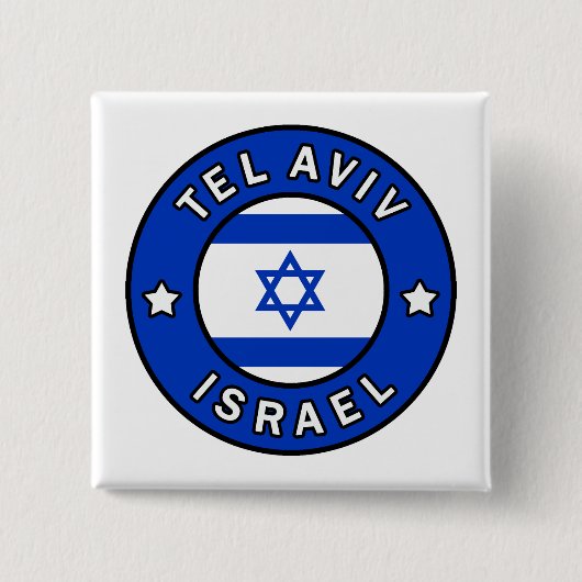 Tel Aviv Israel Vierkante Button 5,1 Cm (Voorkant)