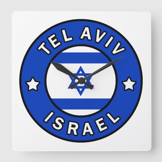 Tel Aviv Israel Vierkante Klok (Voorkant)