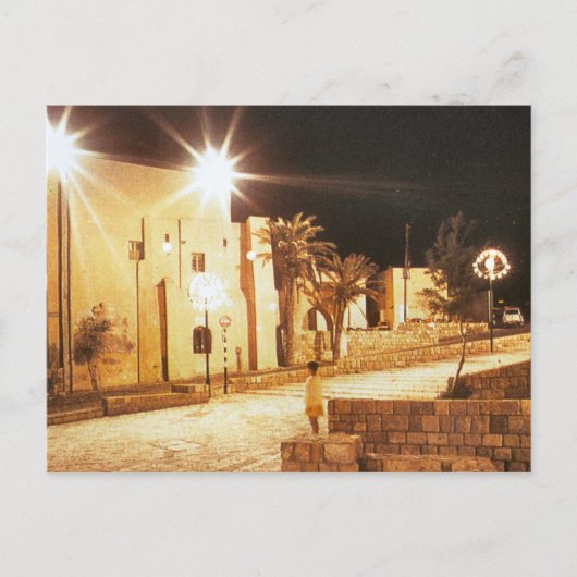 Tel aviv - Jaffa 's nachts Briefkaart (Voorkant)