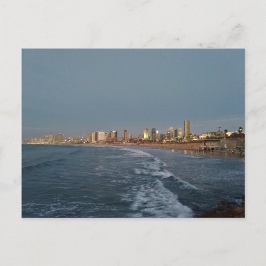 Tel Aviv na zonsondergang, Israël Briefkaart (Voorkant)