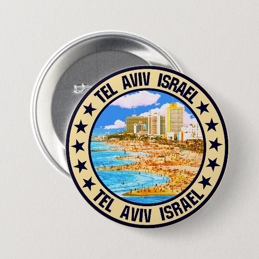 Tel Aviv Ronde Button 7,6 Cm (Voorkant /achterkant)
