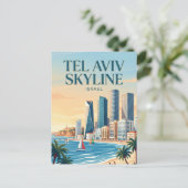 Tel Aviv Silhouet Israël Briefkaart (Staand voorkant)