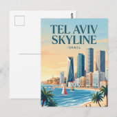 Tel Aviv Silhouet Israël Briefkaart (Voorkant / Achterkant)