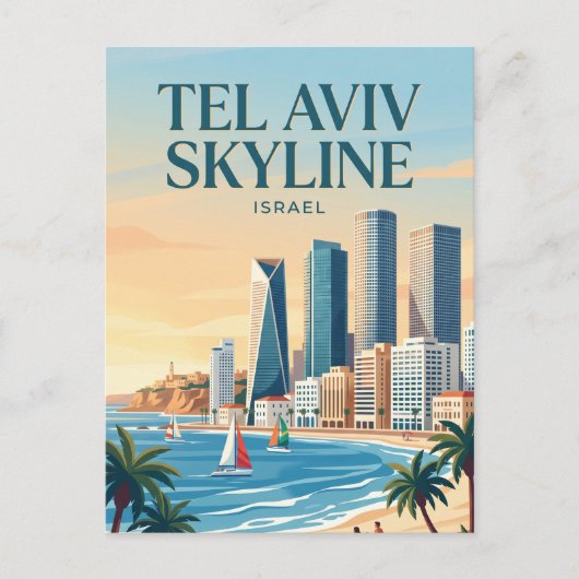 Tel Aviv Silhouet Israël Briefkaart (Voorkant)
