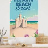 Tel Aviv Strand Israël strand poster (Keuken)