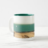 tel aviv strand tweekleurige koffiemok (Voorkant links)