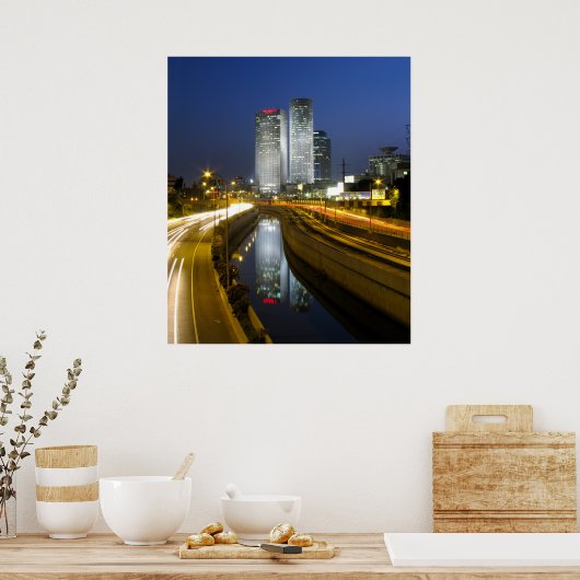 Tel Aviv Towers Night Photo Poster (Keuken)