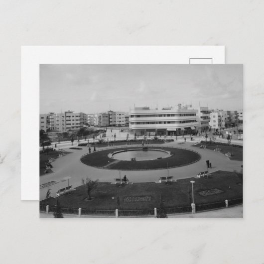 Tel Aviv's Dizengoff Circle in de jaren dertig Briefkaart (Voorkant / Achterkant)
