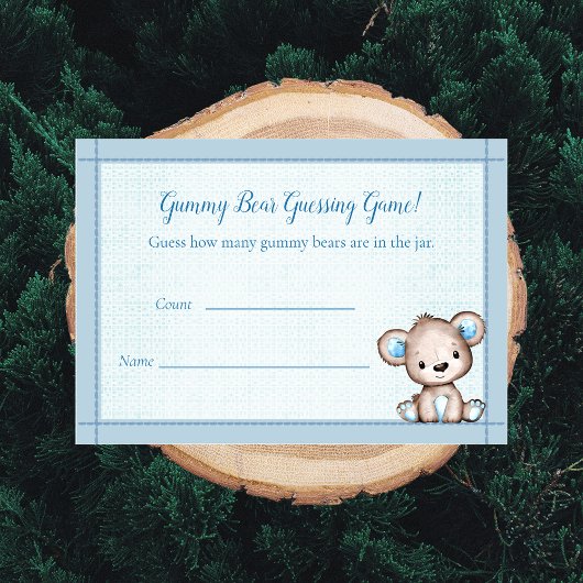 Tel de Beren Baby shower spel schattig bruin Beer Informatiekaartje
