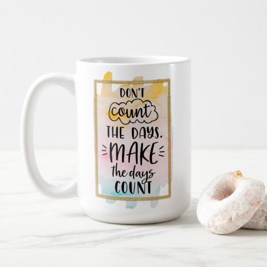 Tel de dagen niet op koffiemok (Met donut)