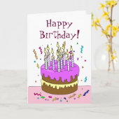 Tel de verjaardagen van de kaarsen! taart kaart (Gele Bloem)