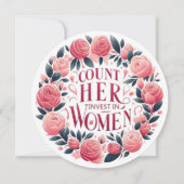 Tel haar in: Vrouwen Geschiedenis Flat Holiday Kaa Feestdagenkaart (Voorkant)