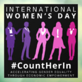 Tel haar op Internationale Vrouwendag Raamsticker (Vel 3)