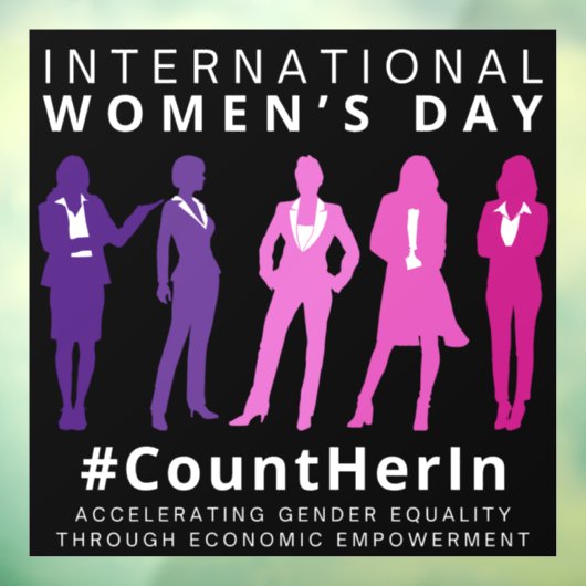 Tel haar op Internationale Vrouwendag Raamsticker (Vel 3)