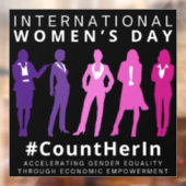 Tel haar op Internationale Vrouwendag Raamsticker (Vel 2)