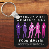 Tel haar op Internationale Vrouwendag Sleutelhanger (Voorkant)