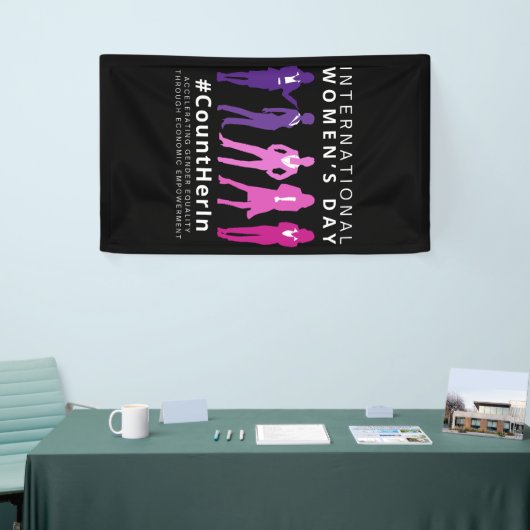 Tel haar op Internationale Vrouwendag Spandoek (Beurs)