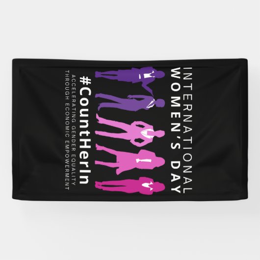 Tel haar op Internationale Vrouwendag Spandoek (Horizontaal)