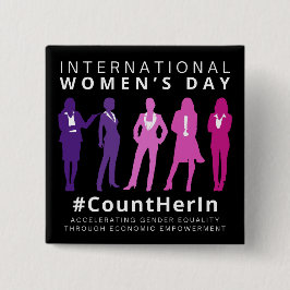 Tel haar op Internationale Vrouwendag Vierkante Button 5,1 Cm