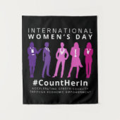 Tel haar op Internationale Vrouwendag Wandkleed (Voorkant)