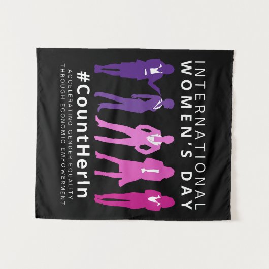 Tel haar op Internationale Vrouwendag Wandkleed (Voorkant (horizontaal))