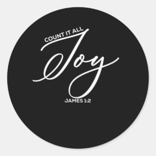Tel het allemaal mee - James 1:2 Bijbel Ronde Sticker
