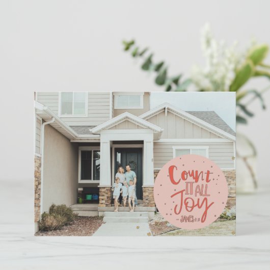 Tel het allemaal van de kerstfeestfoto kaart (Staand voorkant)