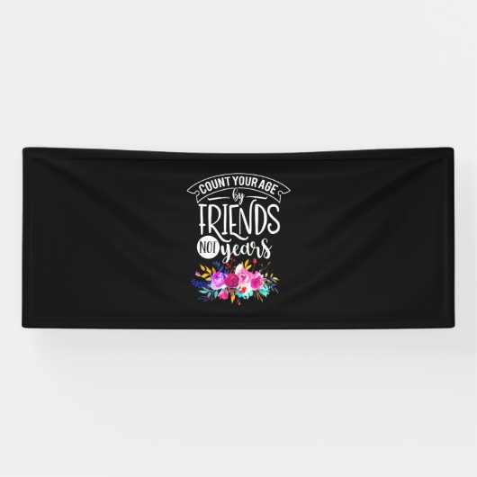 Tel je leeftijd op vrienden spandoek (Horizontaal)