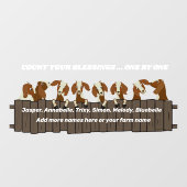 Tel je zegelbewaarder 8 geit op hek raamsticker (Vel)