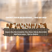 Tel je zegelrechten op 9 geiten raamsticker (Vel 2)