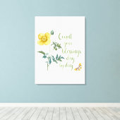 Tel je zegeningen - gele papaver canvas afdruk (Insitu (Houten vloer))