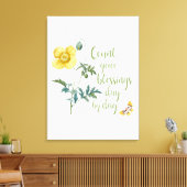 Tel je zegeningen - gele papaver canvas afdruk (Insitu (Woonkamer))