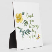 Tel je zegeningen -  gele papaver fotoplaat (Zijkant)