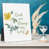 Tel je zegeningen -  gele papaver fotoplaat (Zijkant)