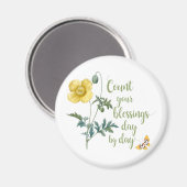 Tel je zegeningen -  gele papaver magneet (Voorkant / Achterkant)