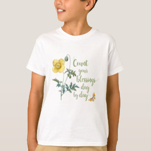 Tel je zegeningen - gele papaver t-shirt
