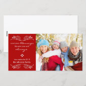 Tel je zegeningen Nieuwjaar Fotokaart / rood Feestdagenkaart (Voorkant / Achterkant)