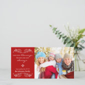 Tel je zegeningen Nieuwjaar Fotokaart / rood Feestdagenkaart (Staand voorkant)