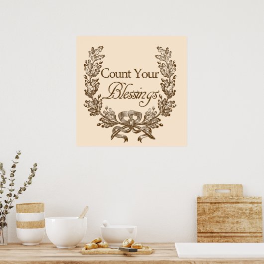 Tel je zegeningen poster (Keuken)