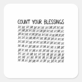 Tel je zegeningen vierkante sticker