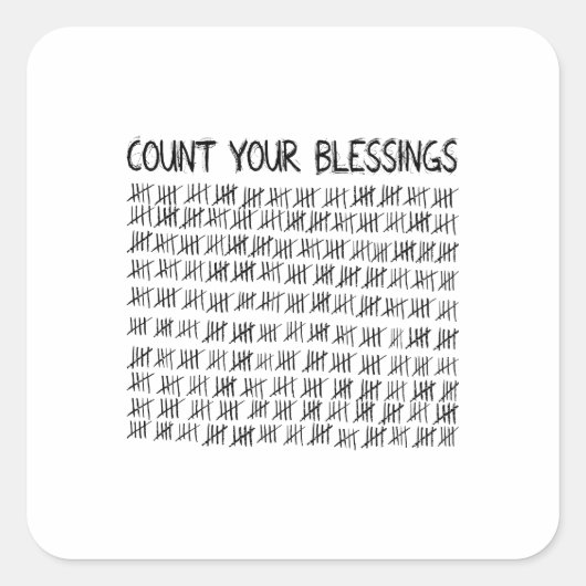 Tel je zegeningen vierkante sticker (Voorkant)