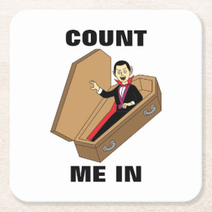 Tel me in Funny Halloween Vampire Pun Kartonnen Onderzetters